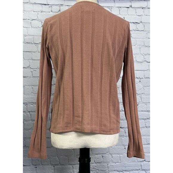 Madewell Ribbed Sweater-Knit Cardigan Lightweight Button Up Brown X-Small - Picture 2 of 8